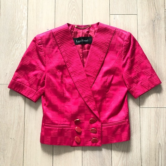 Vintage Louis Feraud Made in West Germany Short Sleeve Blazer in Hot Pink Size 4 - Picture 1 of 11
